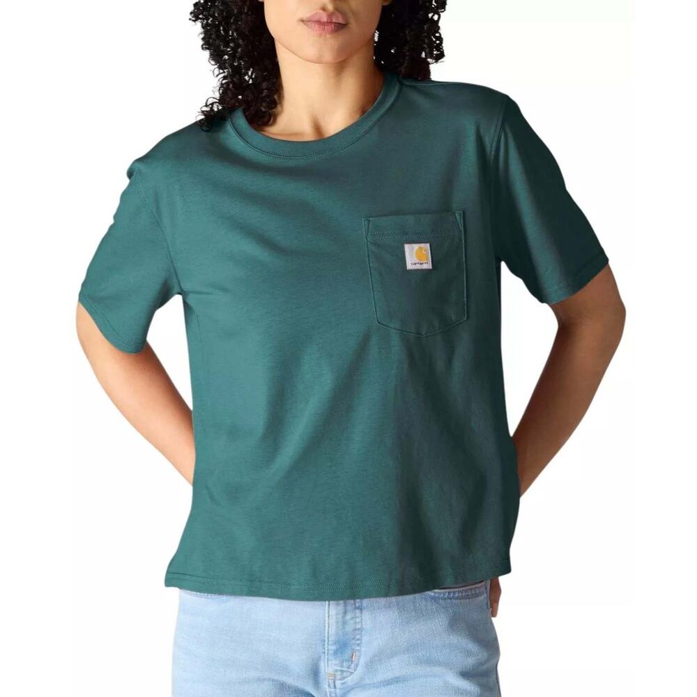 Carhartt Women's Boxy Fit Short Sleeve Tee Size XL Greenstone Teal NWT‎